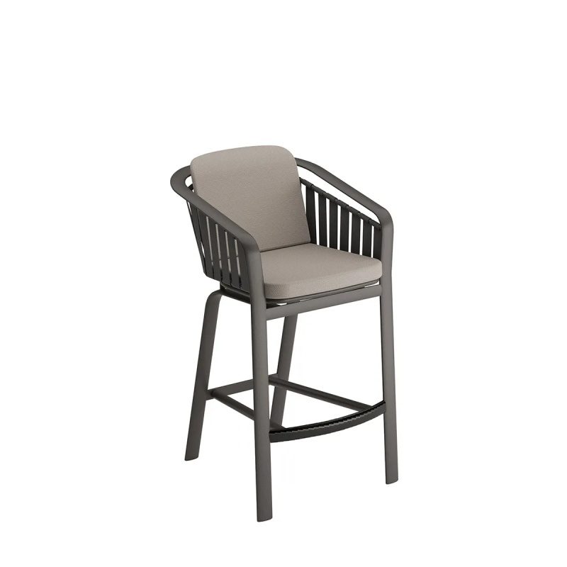 Hospitality Hotel Outdoor Aluminum Strap Bar Chair wholesale outdoor furniture